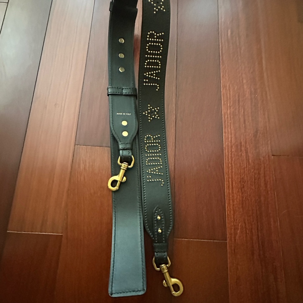 Dior Black Leather Strap with Gold Accents